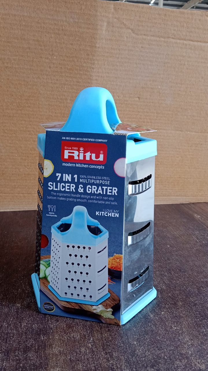 Ritu Heavy-Duty 7-in-1 Multipurpose Stainless Steel Hexagonal Grater Ritu Heavy-Duty 7-in-1 Multipurpose Stainless Steel Hexagonal Grater